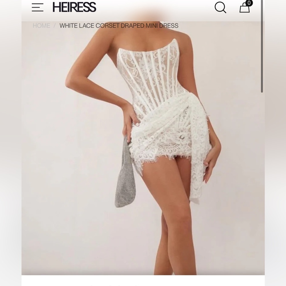 White lace corset dress